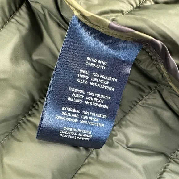 Club Room Mens Camo Quilted Packable Puffer Vest Jacket Green S - Picture 5 of 5